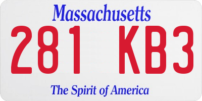 MA license plate 281KB3
