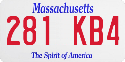MA license plate 281KB4