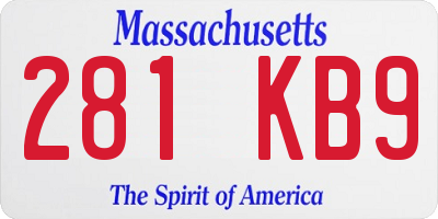 MA license plate 281KB9