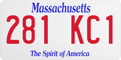MA license plate 281KC1