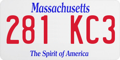 MA license plate 281KC3