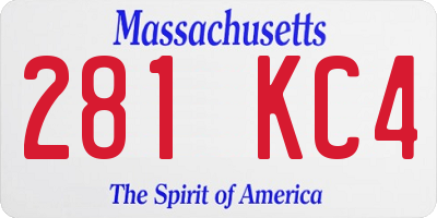 MA license plate 281KC4