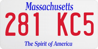 MA license plate 281KC5
