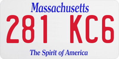 MA license plate 281KC6