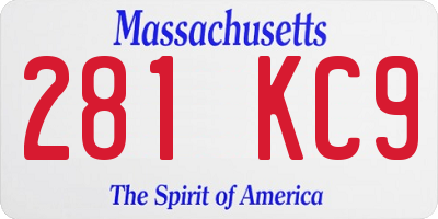 MA license plate 281KC9