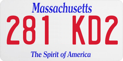 MA license plate 281KD2