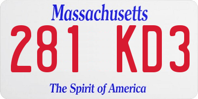 MA license plate 281KD3