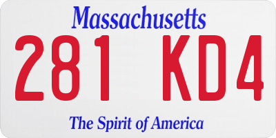 MA license plate 281KD4