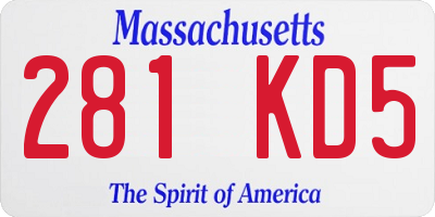 MA license plate 281KD5