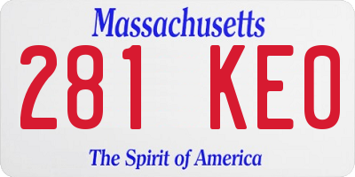 MA license plate 281KE0