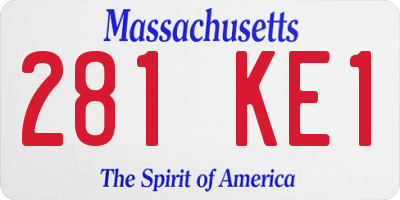MA license plate 281KE1