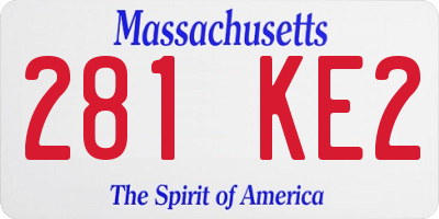 MA license plate 281KE2