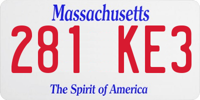 MA license plate 281KE3