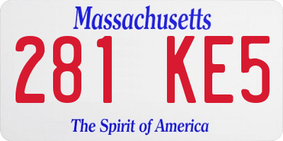 MA license plate 281KE5