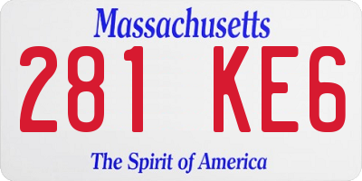 MA license plate 281KE6