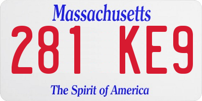 MA license plate 281KE9