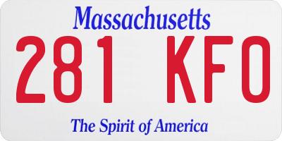 MA license plate 281KF0