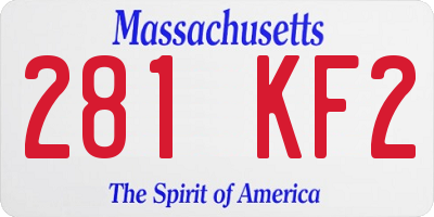 MA license plate 281KF2