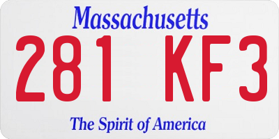 MA license plate 281KF3