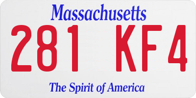 MA license plate 281KF4