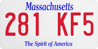 MA license plate 281KF5