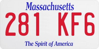 MA license plate 281KF6