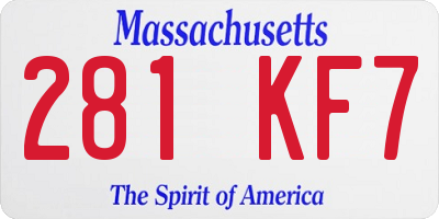 MA license plate 281KF7