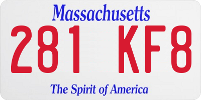 MA license plate 281KF8