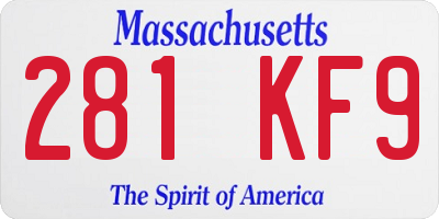 MA license plate 281KF9