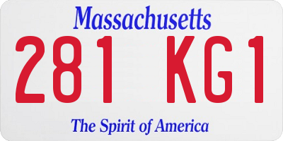MA license plate 281KG1