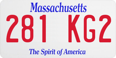 MA license plate 281KG2