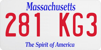 MA license plate 281KG3