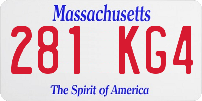 MA license plate 281KG4