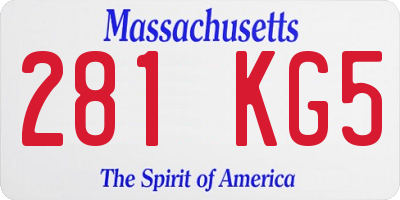 MA license plate 281KG5