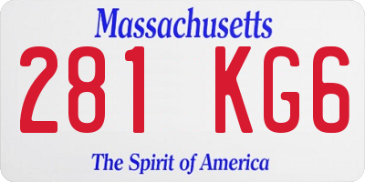 MA license plate 281KG6