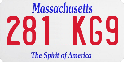 MA license plate 281KG9