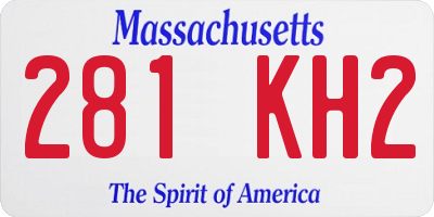 MA license plate 281KH2