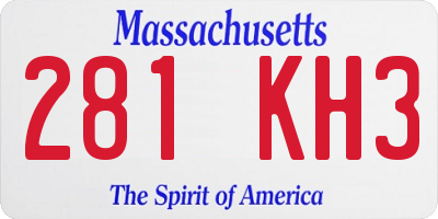 MA license plate 281KH3