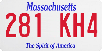 MA license plate 281KH4