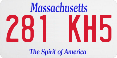 MA license plate 281KH5