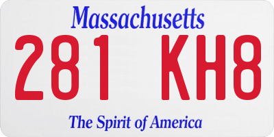 MA license plate 281KH8