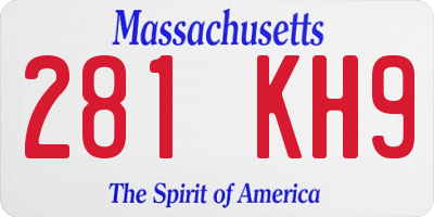 MA license plate 281KH9