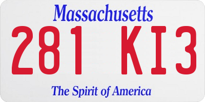 MA license plate 281KI3