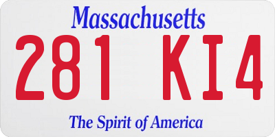 MA license plate 281KI4