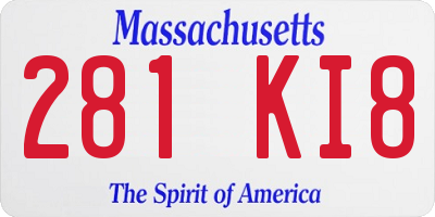 MA license plate 281KI8