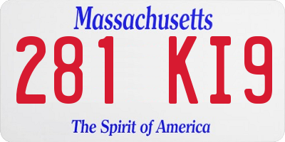 MA license plate 281KI9