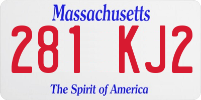 MA license plate 281KJ2