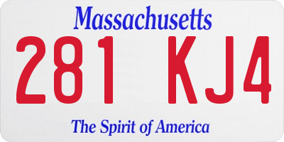 MA license plate 281KJ4