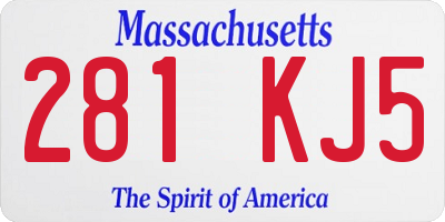 MA license plate 281KJ5