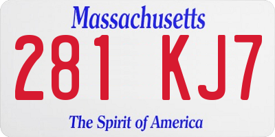 MA license plate 281KJ7